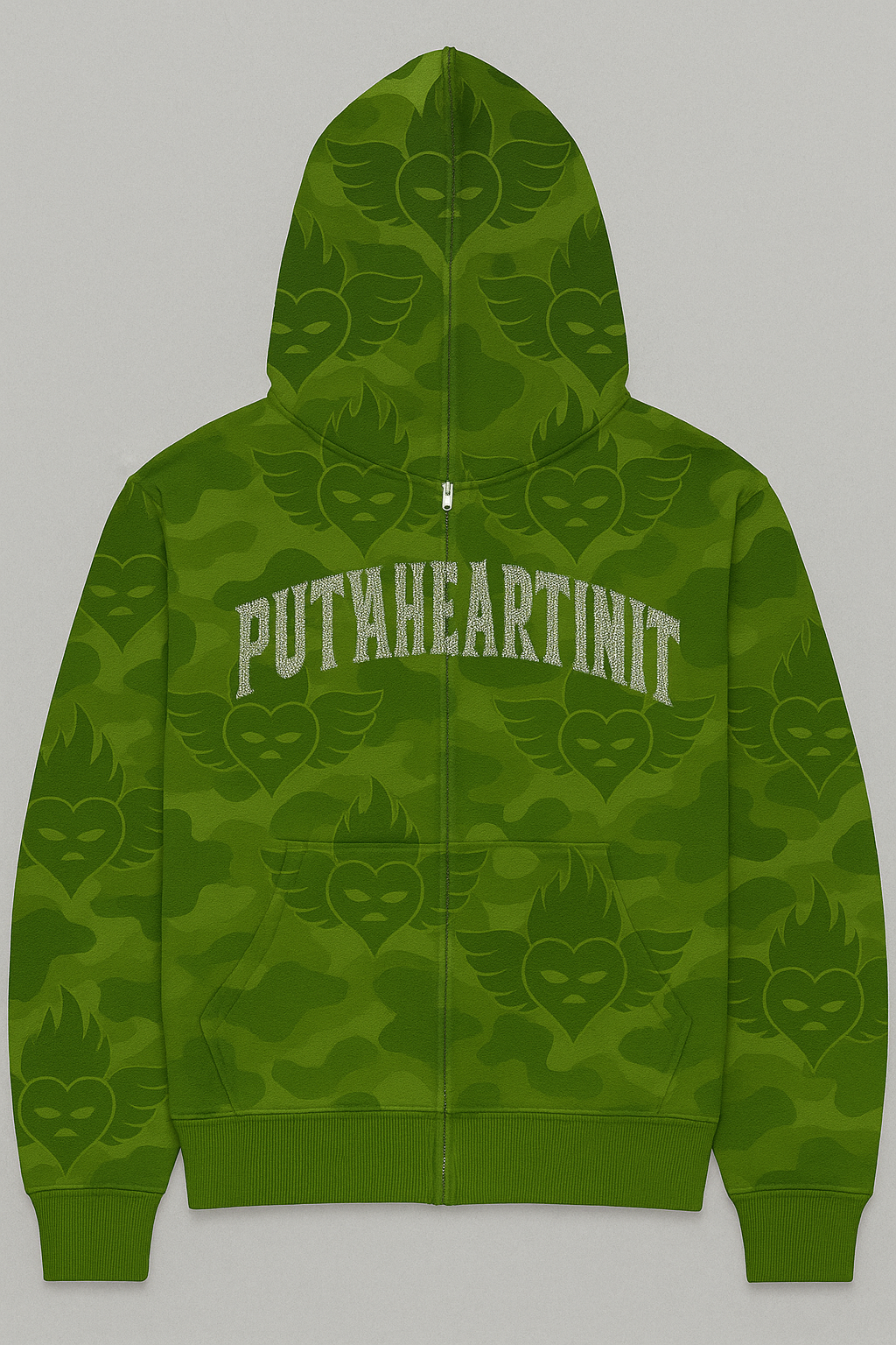 Heart Camo Green